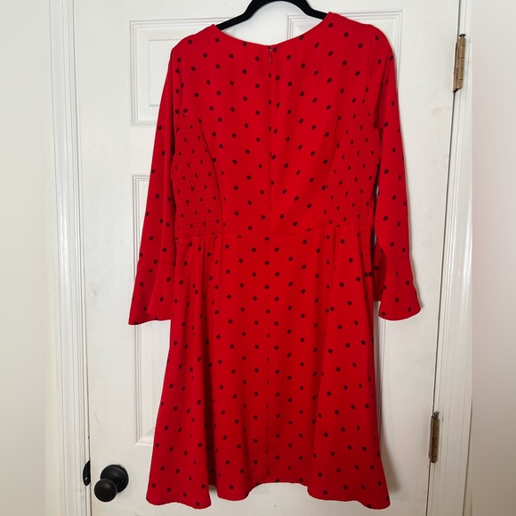 Old Navy Red Polkadot Flowy Sleeve Dress Size Large - Picture 2 of 3